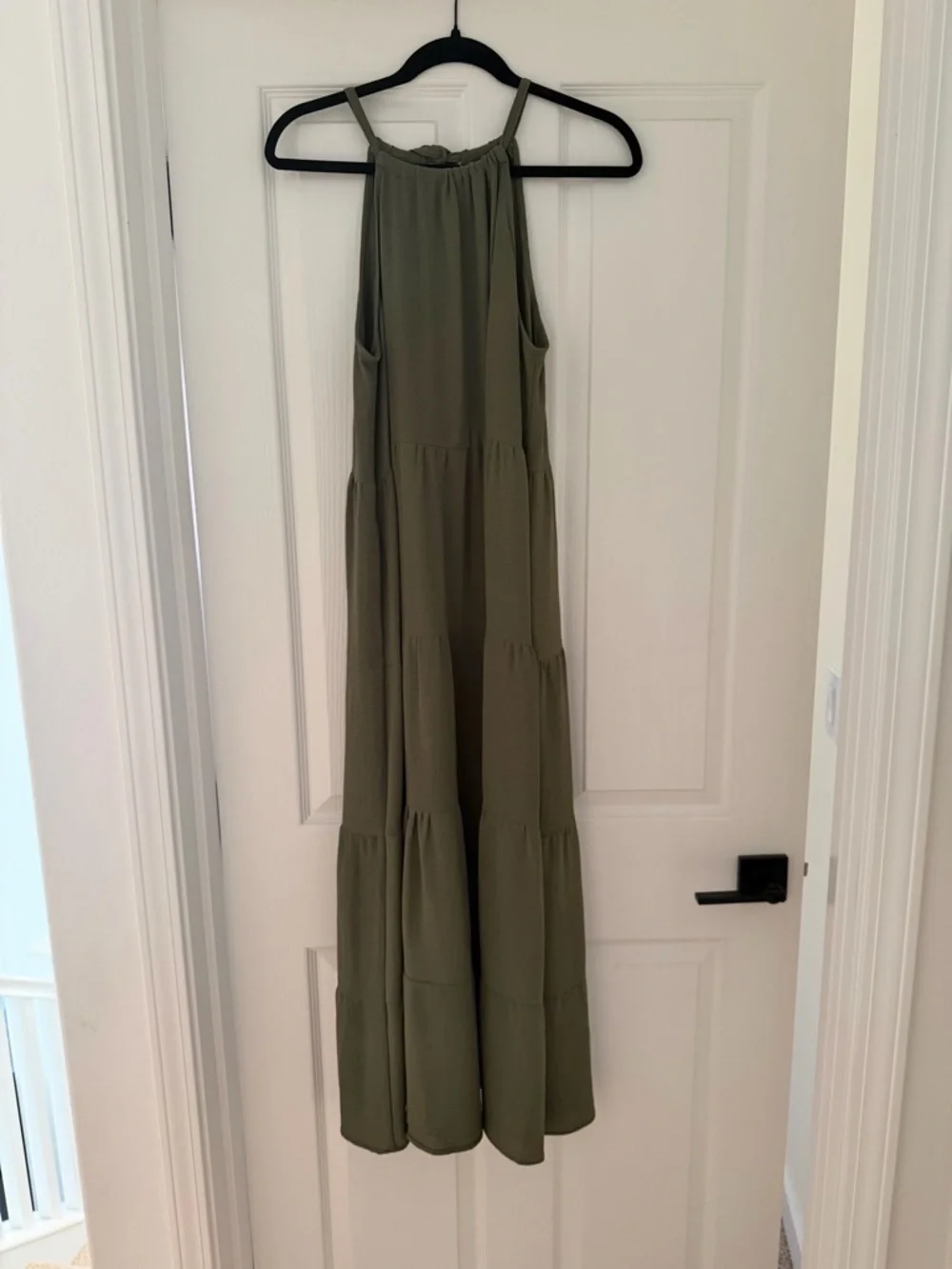 MSK Olive Green Tiered Maxi Dress - Picture 3 of 7